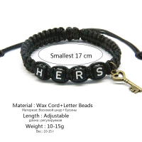 Couple bracelets | His lock, hers key | zwart, roze | relatie kado | armbandenset